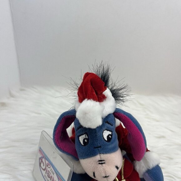 Disney Store Mini Bean Bag "Santa Eeyore" 8" Plush Christmas Stuffed Animal - Picture 3 of 15